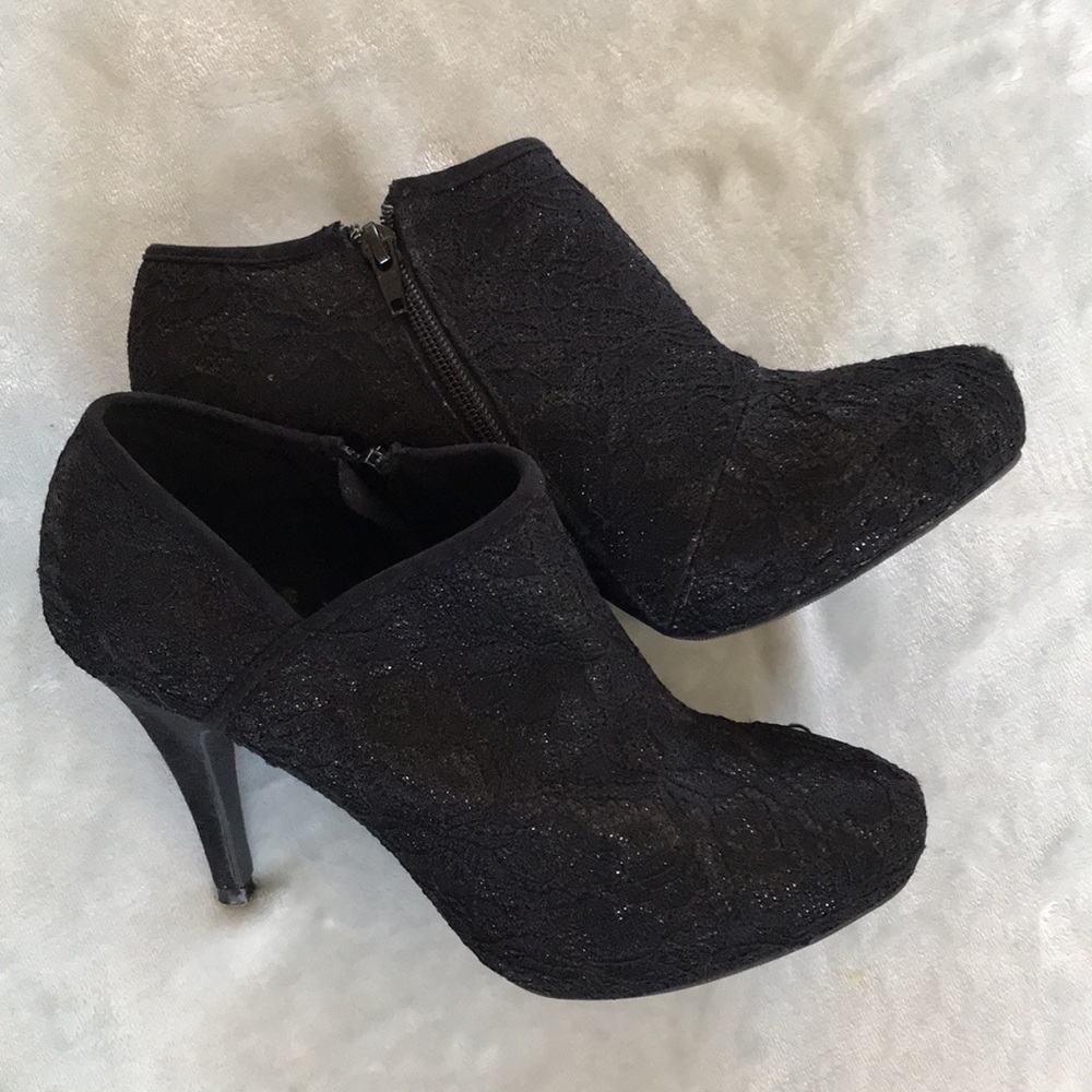 Sexy Black Shimmer Stiletto's 9